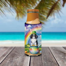 Load image into Gallery viewer, Japanese Chin St Patrick's Day Slim Can Huggers – Fun, Functional Drink Coolers for Every Occasion