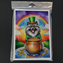 Load image into Gallery viewer, Keeshond St Patrick's Day Greeting Cards - Blank Note Cards – 8-Pack of Artist-Designed Cards with Envelopes