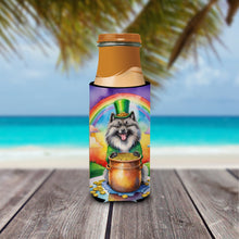 Load image into Gallery viewer, Keeshond St Patrick's Day Slim Can Huggers – Fun, Functional Drink Coolers for Every Occasion