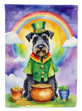 Load image into Gallery viewer, Kerry Blue Terrier St. Patrick’s Day Garden Flag – Dog with Pot of Gold &amp; Rainbow Yard Decor