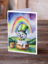 Load image into Gallery viewer, Kuvasz St Patrick's Day Greeting Cards - Blank Note Cards – 8-Pack of Artist-Designed Cards with Envelopes