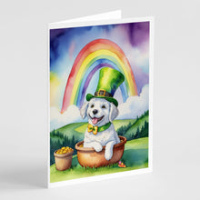 Load image into Gallery viewer, Kuvasz St Patrick's Day Greeting Cards - Blank Note Cards – 8-Pack of Artist-Designed Cards with Envelopes