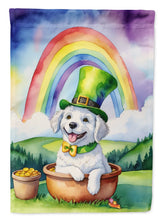 Load image into Gallery viewer, Kuvasz St. Patrick’s Day Garden Flag – Dog with Pot of Gold &amp; Rainbow Yard Decor