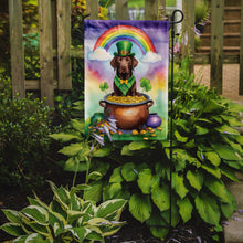 Load image into Gallery viewer, Labrador Retriever St. Patrick’s Day Garden Flag – Dog with Pot of Gold &amp; Rainbow Yard Decor