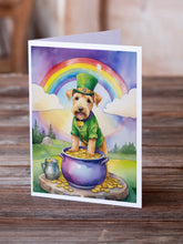 Load image into Gallery viewer, Lakeland Terrier St Patrick's Day Greeting Cards - Blank Note Cards – 8-Pack of Artist-Designed Cards with Envelopes