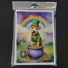 Load image into Gallery viewer, Lakeland Terrier St Patrick's Day Greeting Cards - Blank Note Cards – 8-Pack of Artist-Designed Cards with Envelopes