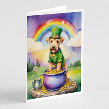Load image into Gallery viewer, Lakeland Terrier St Patrick's Day Greeting Cards - Blank Note Cards – 8-Pack of Artist-Designed Cards with Envelopes