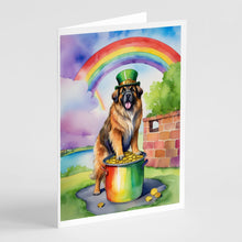 Load image into Gallery viewer, Leonberger St Patrick's Day Greeting Cards - Blank Note Cards – 8-Pack of Artist-Designed Cards with Envelopes