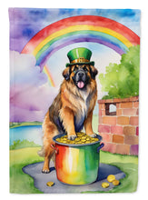 Load image into Gallery viewer, Leonberger St. Patrick’s Day Garden Flag – Dog with Pot of Gold &amp; Rainbow Yard Decor