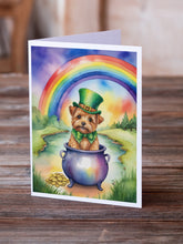 Load image into Gallery viewer, Norfolk Terrier St Patrick's Day Greeting Cards - Blank Note Cards – 8-Pack of Artist-Designed Cards with Envelopes