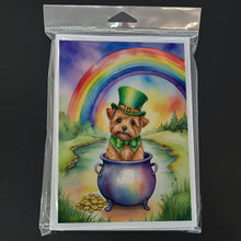 Load image into Gallery viewer, Norfolk Terrier St Patrick's Day Greeting Cards - Blank Note Cards – 8-Pack of Artist-Designed Cards with Envelopes