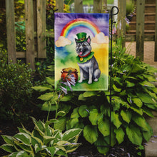 Load image into Gallery viewer, Norwegian Elkhound St. Patrick’s Day Garden Flag – Dog with Pot of Gold &amp; Rainbow Yard Decor