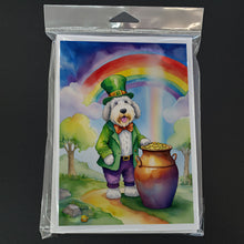 Load image into Gallery viewer, Old English Sheepdog St Patrick's Day Greeting Cards - Blank Note Cards – 8-Pack of Artist-Designed Cards with Envelopes