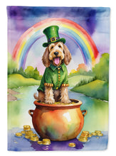 Load image into Gallery viewer, Otterhound St. Patrick’s Day Garden Flag – Dog with Pot of Gold &amp; Rainbow Yard Decor