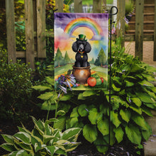 Load image into Gallery viewer, Black Poodle St. Patrick’s Day Garden Flag – Dog with Pot of Gold &amp; Rainbow Yard Decor