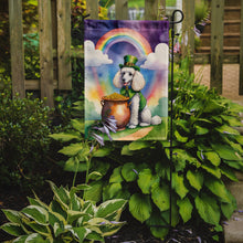 Load image into Gallery viewer, White Poodle St. Patrick’s Day Garden Flag – Dog with Pot of Gold &amp; Rainbow Yard Decor