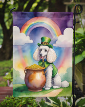 Load image into Gallery viewer, White Poodle St. Patrick’s Day Garden Flag – Dog with Pot of Gold &amp; Rainbow Yard Decor
