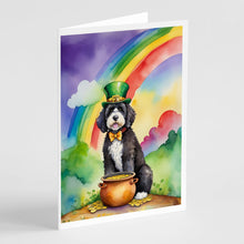 Load image into Gallery viewer, Portuguese Water Dog St Patrick's Day Greeting Cards - Blank Note Cards – 8-Pack of Artist-Designed Cards with Envelopes