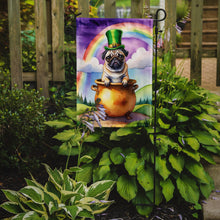 Load image into Gallery viewer, Pug St. Patrick’s Day Garden Flag – Dog with Pot of Gold &amp; Rainbow Yard Decor