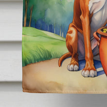 Load image into Gallery viewer, Red Redbone Coonhound St Patrick's Day House Flag