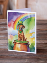 Load image into Gallery viewer, Rhodesian Ridgeback St Patrick's Day Greeting Cards - Blank Note Cards – 8-Pack of Artist-Designed Cards with Envelopes