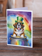 Load image into Gallery viewer, Saint Bernard St Patrick's Day Greeting Cards - Blank Note Cards – 8-Pack of Artist-Designed Cards with Envelopes