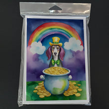 Load image into Gallery viewer, Saluki St Patrick's Day Greeting Cards - Blank Note Cards – 8-Pack of Artist-Designed Cards with Envelopes