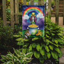 Load image into Gallery viewer, Saluki St. Patrick’s Day Garden Flag – Dog with Pot of Gold &amp; Rainbow Yard Decor