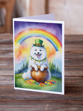 Load image into Gallery viewer, Samoyed St Patrick's Day Greeting Cards - Blank Note Cards – 8-Pack of Artist-Designed Cards with Envelopes