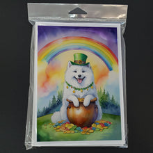 Load image into Gallery viewer, Samoyed St Patrick's Day Greeting Cards - Blank Note Cards – 8-Pack of Artist-Designed Cards with Envelopes