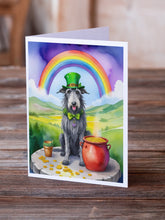 Load image into Gallery viewer, Scottish Deerhound St Patrick's Day Greeting Cards - Blank Note Cards – 8-Pack of Artist-Designed Cards with Envelopes