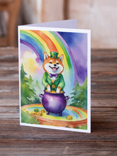 Load image into Gallery viewer, Shiba Inu St Patrick's Day Greeting Cards - Blank Note Cards – 8-Pack of Artist-Designed Cards with Envelopes