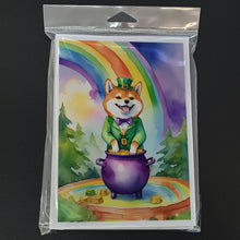 Load image into Gallery viewer, Shiba Inu St Patrick's Day Greeting Cards - Blank Note Cards – 8-Pack of Artist-Designed Cards with Envelopes
