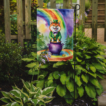 Load image into Gallery viewer, Shiba Inu St. Patrick’s Day Garden Flag – Dog with Pot of Gold &amp; Rainbow Yard Decor