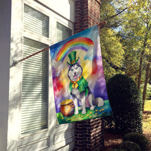 Load image into Gallery viewer, Siberian Husky St Patrick's Day House Flag