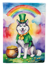 Load image into Gallery viewer, Siberian Husky St Patrick's Day House Flag