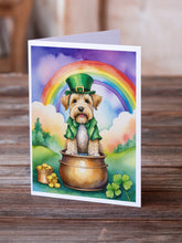 Load image into Gallery viewer, Wheaten Terrier St Patrick's Day Greeting Cards - Blank Note Cards – 8-Pack of Artist-Designed Cards with Envelopes