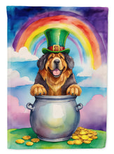 Load image into Gallery viewer, Tibetan Mastiff St. Patrick’s Day Garden Flag – Dog with Pot of Gold &amp; Rainbow Yard Decor
