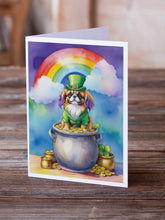 Load image into Gallery viewer, Tibetan Spaniel St Patrick's Day Greeting Cards - Blank Note Cards – 8-Pack of Artist-Designed Cards with Envelopes