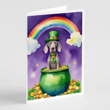 Load image into Gallery viewer, Weimaraner St Patrick's Day Greeting Cards - Blank Note Cards – 8-Pack of Artist-Designed Cards with Envelopes