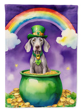 Load image into Gallery viewer, Weimaraner St. Patrick’s Day Garden Flag – Dog with Pot of Gold &amp; Rainbow Yard Decor