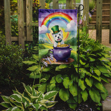 Load image into Gallery viewer, Westie St. Patrick’s Day Garden Flag – Dog with Pot of Gold &amp; Rainbow Yard Decor