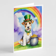 Load image into Gallery viewer, Fox Terrier St Patrick's Day Greeting Cards - Blank Note Cards – 8-Pack of Artist-Designed Cards with Envelopes