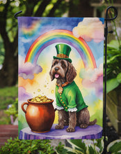 Load image into Gallery viewer, Wirehaired Pointing Griffon St. Patrick’s Day Garden Flag – Dog with Pot of Gold &amp; Rainbow Yard Decor