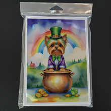 Load image into Gallery viewer, Yorkshire Terrier St Patrick's Day Greeting Cards - Blank Note Cards – 8-Pack of Artist-Designed Cards with Envelopes