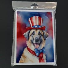 Load image into Gallery viewer, Anatolian Shepherd Patriotic American Greeting Cards - Blank Note Cards – 8-Pack of Artist-Designed Cards with Envelopes