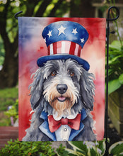 Load image into Gallery viewer, Bergamasco Sheepdog Patriotic American Garden Flag – Dog in Uncle Sam Hat | Red, White &amp; Blue Outdoor Decor