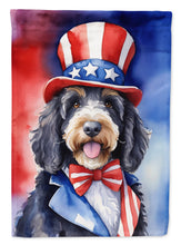 Load image into Gallery viewer, Bernedoodle Patriotic American House Flag