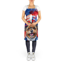 Load image into Gallery viewer, Border Terrier Patriotic American Apron – Artist-Designed Kitchen, BBQ &amp; Craft Apron