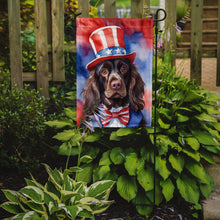 Load image into Gallery viewer, Boykin Spaniel Patriotic American Garden Flag – Dog in Uncle Sam Hat | Red, White &amp; Blue Outdoor Decor